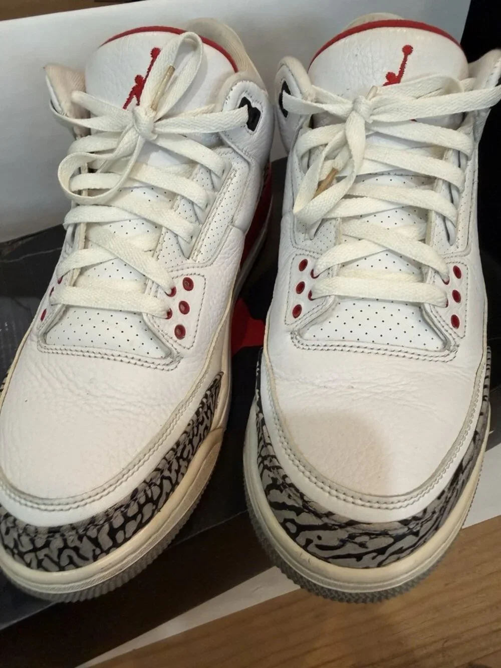 Air Jordan 3 Katrina Hall of Fame Fire Red Men's Size 11 White W/ Box